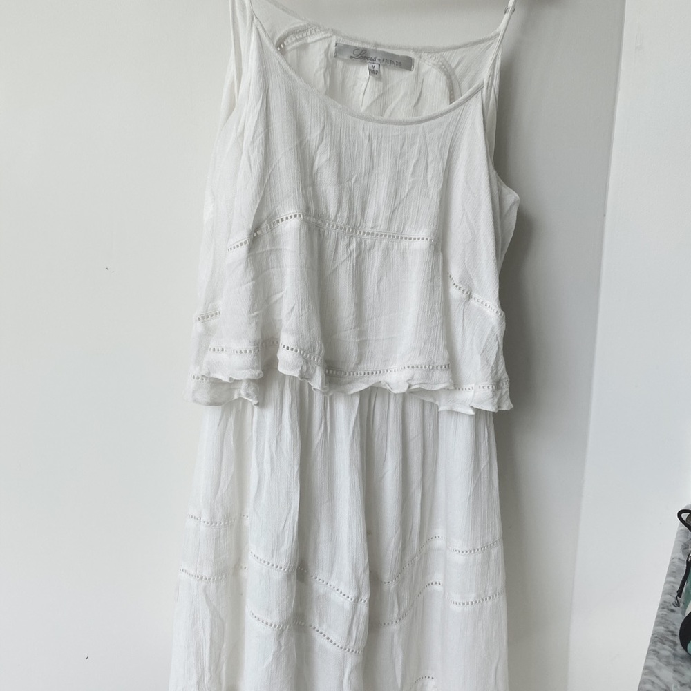 Lovers + Friends white open back sundress
